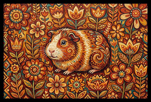 Guinea Pig In Floral Wonderland