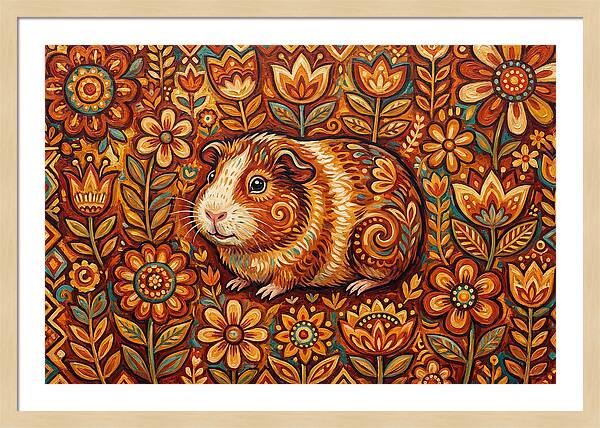 Guinea Pig In Floral Wonderland