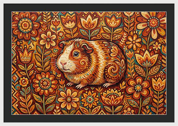 Guinea Pig In Floral Wonderland