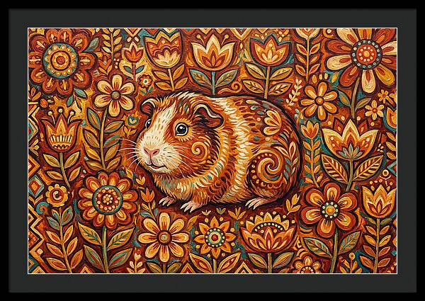 Guinea Pig In Floral Wonderland
