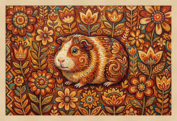 Guinea Pig In Floral Wonderland