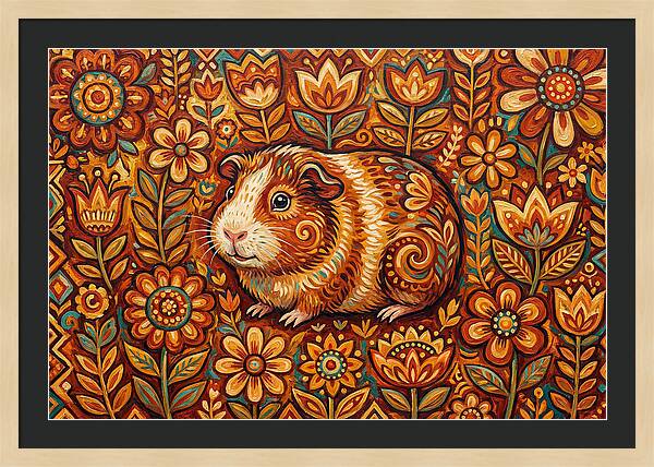 Guinea Pig In Floral Wonderland