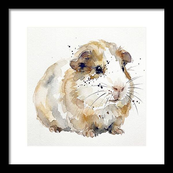 Guinea Pig Watercolor Portrait