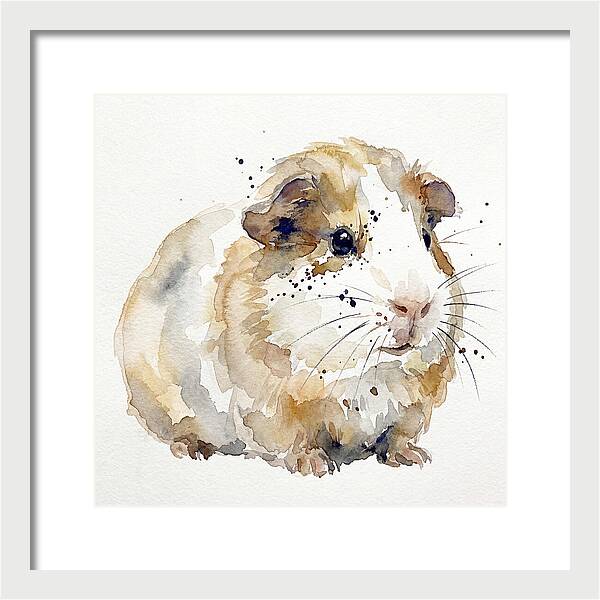 Guinea Pig Watercolor Portrait