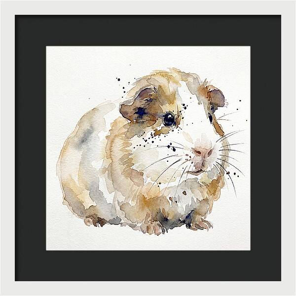 Guinea Pig Watercolor Portrait