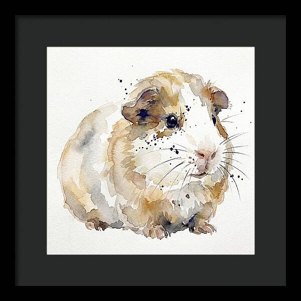 Guinea Pig Watercolor Portrait