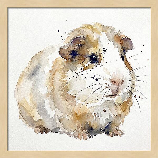 Guinea Pig Watercolor Portrait