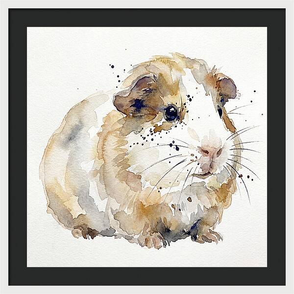 Guinea Pig Watercolor Portrait