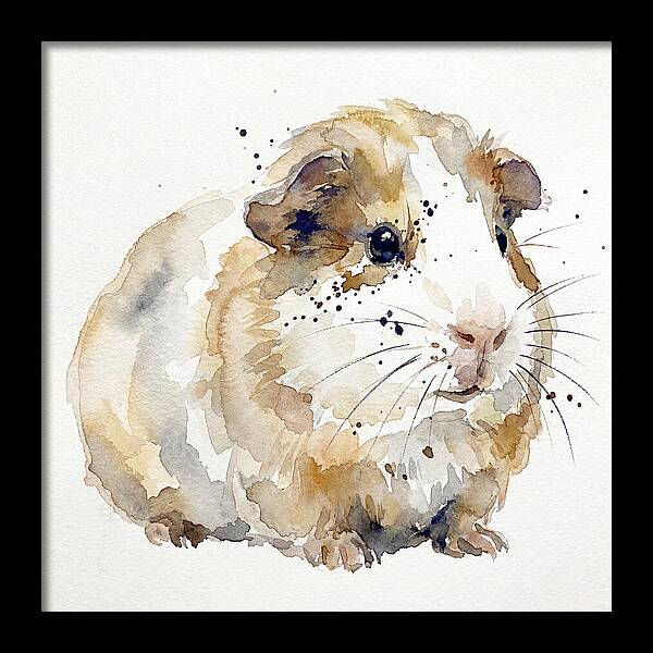 Guinea Pig Watercolor Portrait