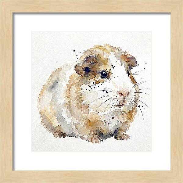 Guinea Pig Watercolor Portrait