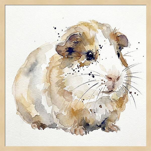 Guinea Pig Watercolor Portrait