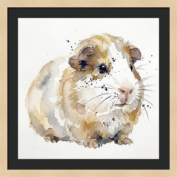 Guinea Pig Watercolor Portrait