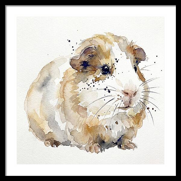 Guinea Pig Watercolor Portrait