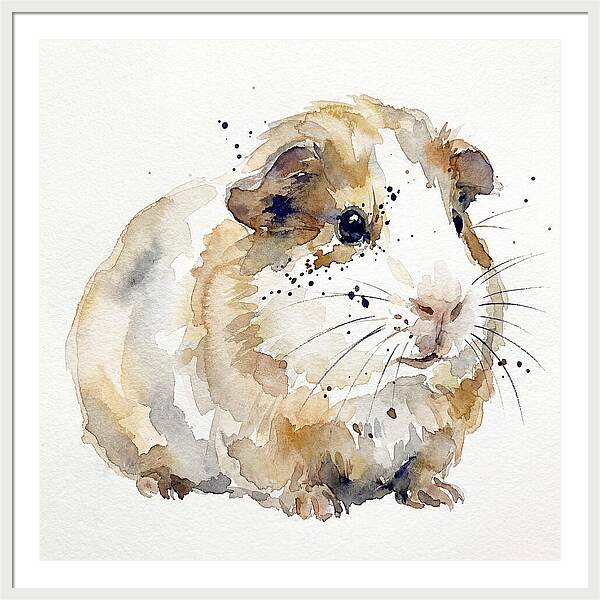 Guinea Pig Watercolor Portrait