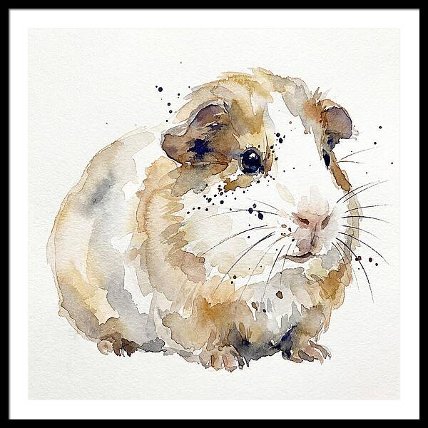 Guinea Pig Watercolor Portrait