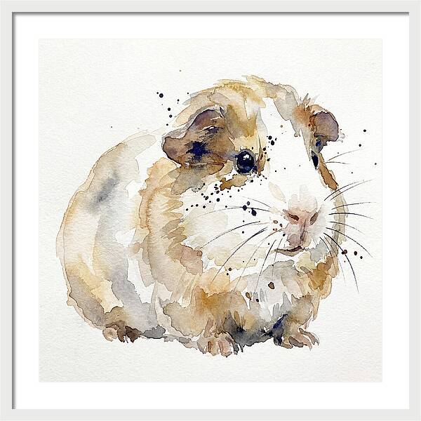 Guinea Pig Watercolor Portrait