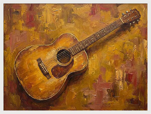 Guitar Against Warm Background