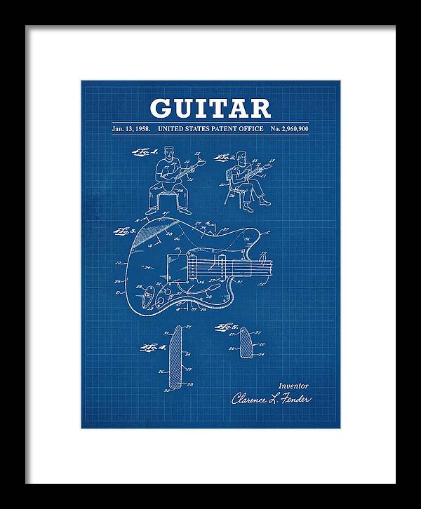 Guitar Fender Jazzmaster Blueprint Patent Us2960900a