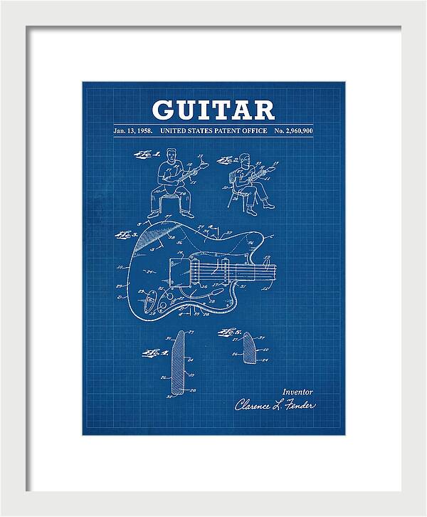 Guitar Fender Jazzmaster Blueprint Patent Us2960900a