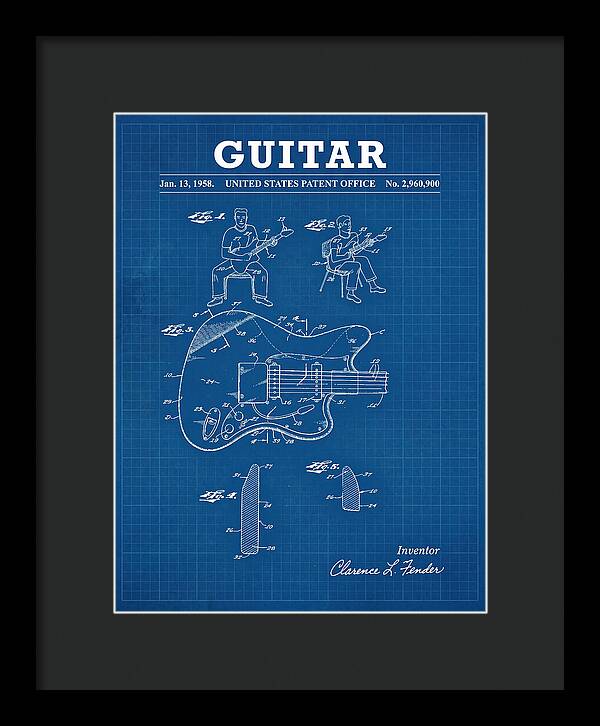 Guitar Fender Jazzmaster Blueprint Patent Us2960900a