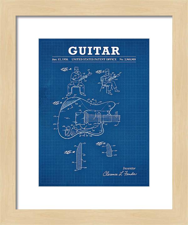 Guitar Fender Jazzmaster Blueprint Patent Us2960900a