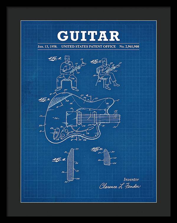 Guitar Fender Jazzmaster Blueprint Patent Us2960900a
