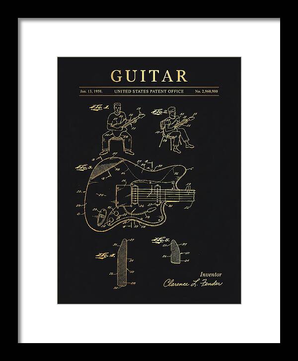 Guitar Fender Jazzmaster Gold Patent Us2960900a