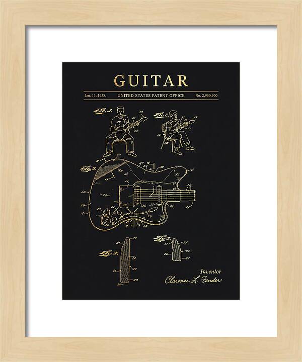 Guitar Fender Jazzmaster Gold Patent Us2960900a