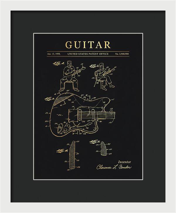Guitar Fender Jazzmaster Gold Patent Us2960900a