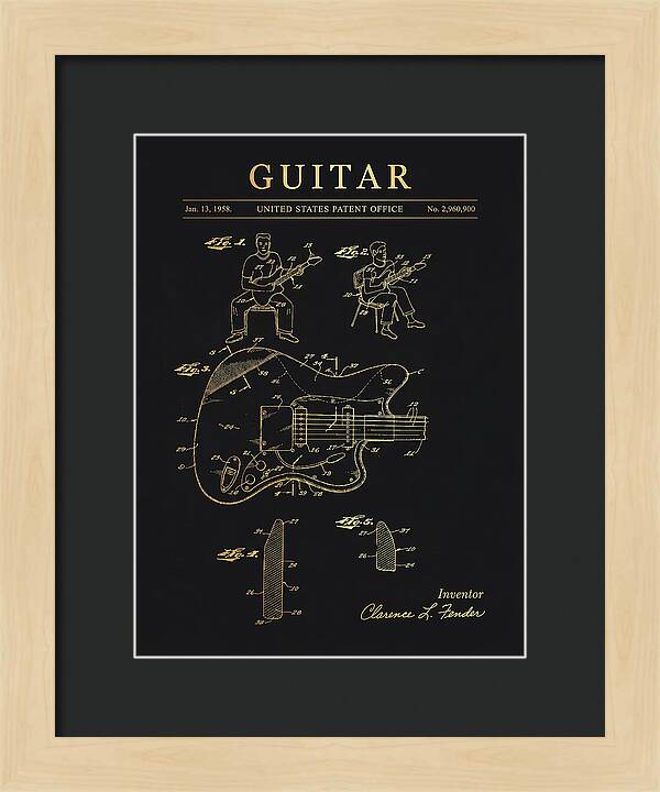 Guitar Fender Jazzmaster Gold Patent Us2960900a