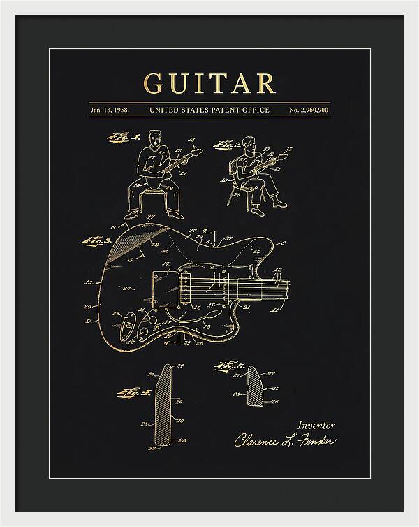 Guitar Fender Jazzmaster Gold Patent Us2960900a