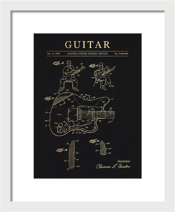 Guitar Fender Jazzmaster Gold Patent Us2960900a
