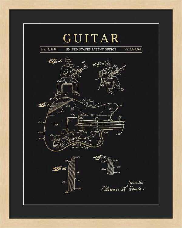 Guitar Fender Jazzmaster Gold Patent Us2960900a