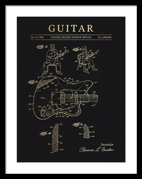 Guitar Fender Jazzmaster Gold Patent Us2960900a