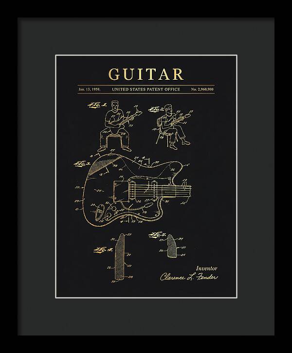 Guitar Fender Jazzmaster Gold Patent Us2960900a