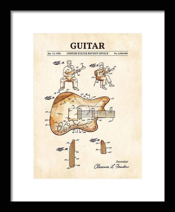 Guitar Fender Jazzmaster Watercolor Patent Us2960900a