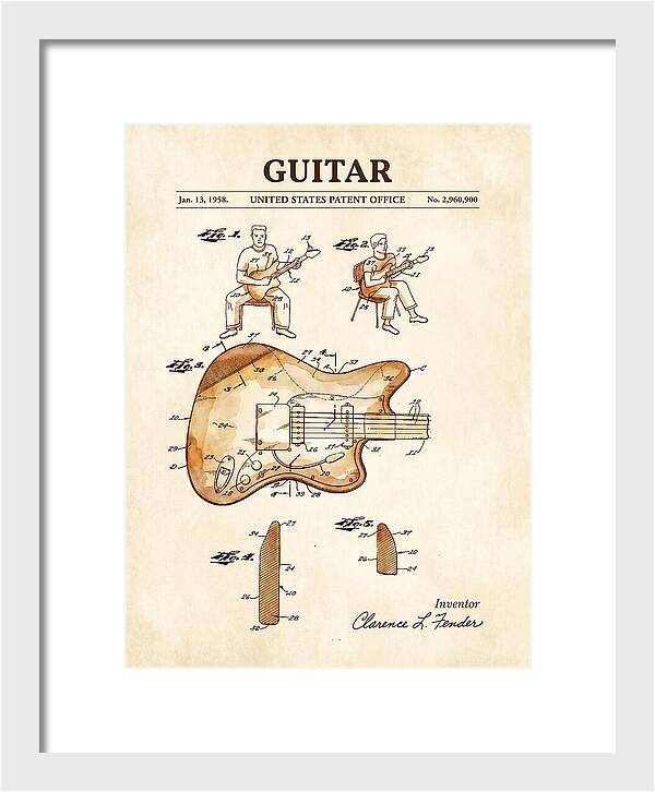 Guitar Fender Jazzmaster Watercolor Patent Us2960900a