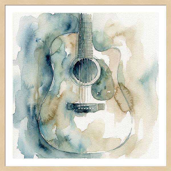 Guitar In Watercolor Hues