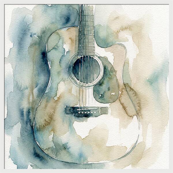 Guitar In Watercolor Hues