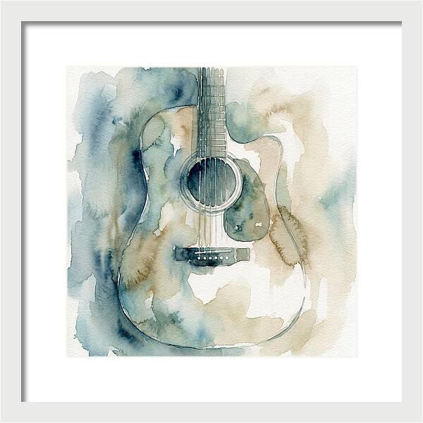 Guitar In Watercolor Hues