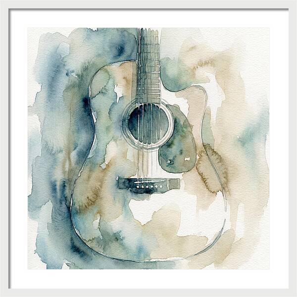 Guitar In Watercolor Hues