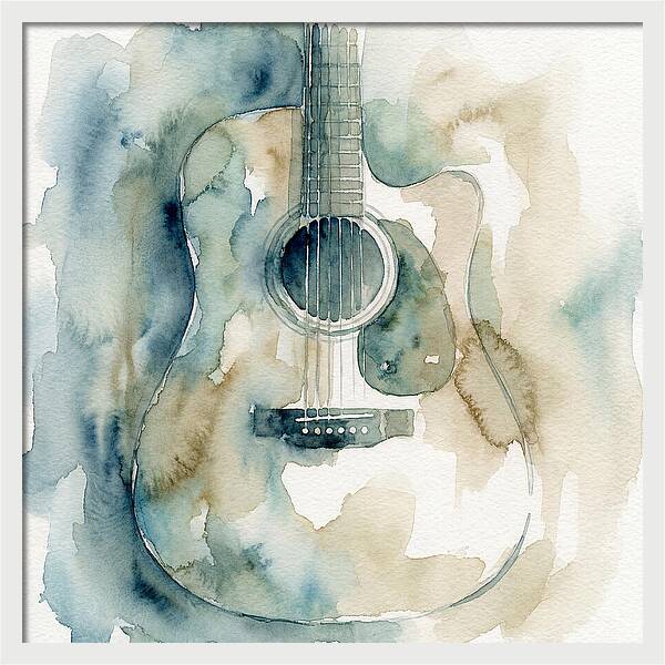 Guitar In Watercolor Hues