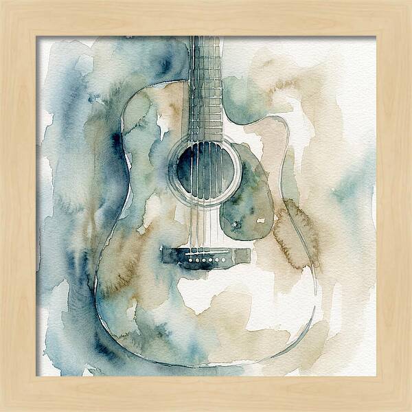 Guitar In Watercolor Hues