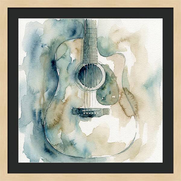Guitar In Watercolor Hues