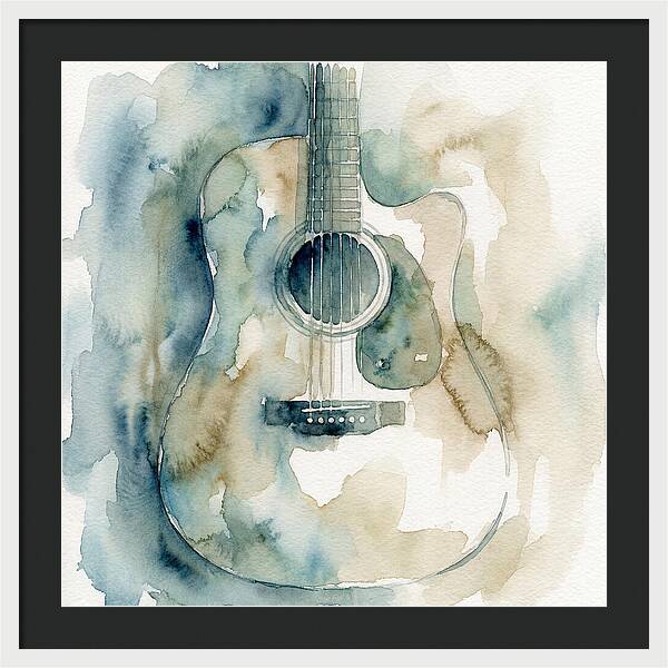 Guitar In Watercolor Hues
