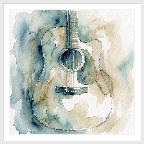 Guitar In Watercolor Hues