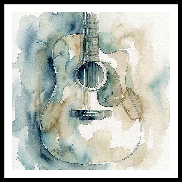 Guitar In Watercolor Hues
