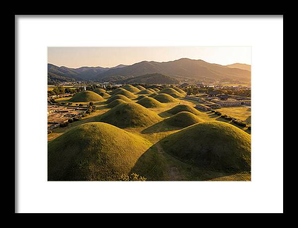 Gyeongju Royal Tombs At Golden Hour
