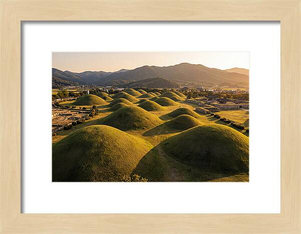 Gyeongju Royal Tombs At Golden Hour