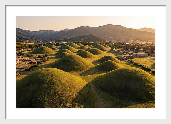 Gyeongju Royal Tombs At Golden Hour